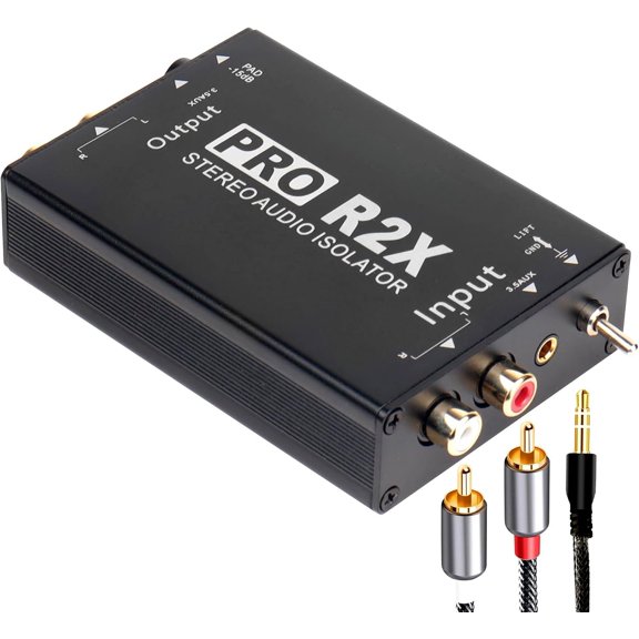 Pro R2X AUX Audio Ground Loop Noise Isolator with PAD and GND Lift Play and Play Design for and Playing Systems