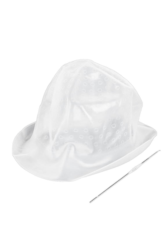 Pro Reusable Silicone Hair Color Highlighting  Hat With Metal Hook