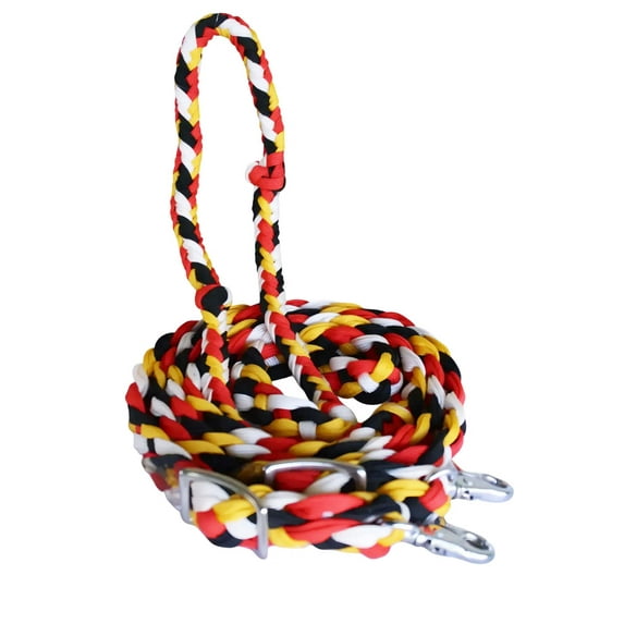 Pro Rider Hand Braided Multicolored Nylon Horse Barrel Reins w/ Snaps 607152