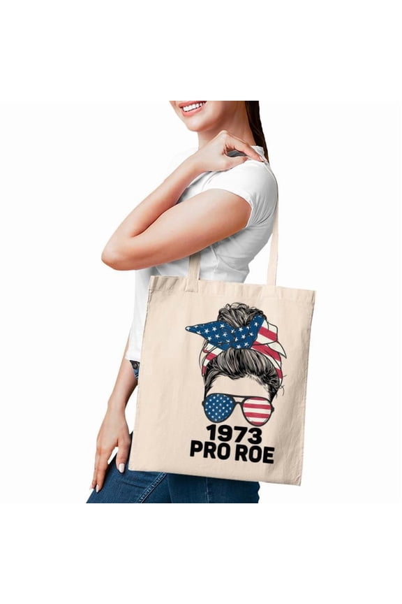 Pro Roe 1973 Messy Bun Us Flag Tote Bag