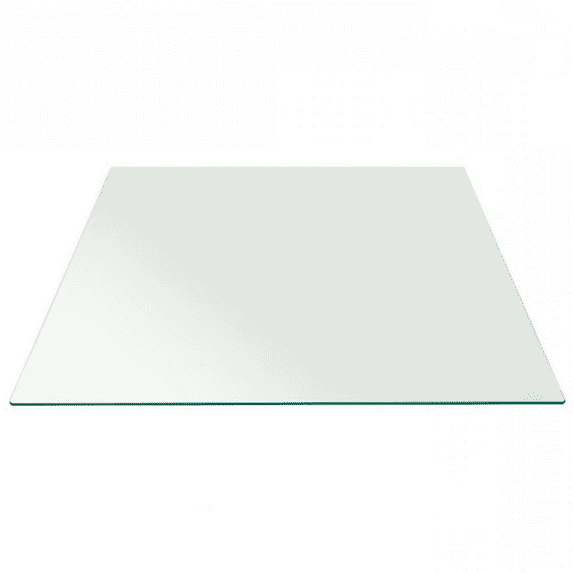 Pro Safe Glass 18" x 18" Square Tempered Glass Table Top 3/8" Thick Flat Edge - Clear