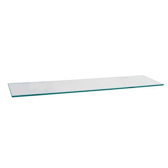 Pro Safe Glass 4.75" x 36" Rectangle Tempered Clear Floating Glass Shelf - Glass Only