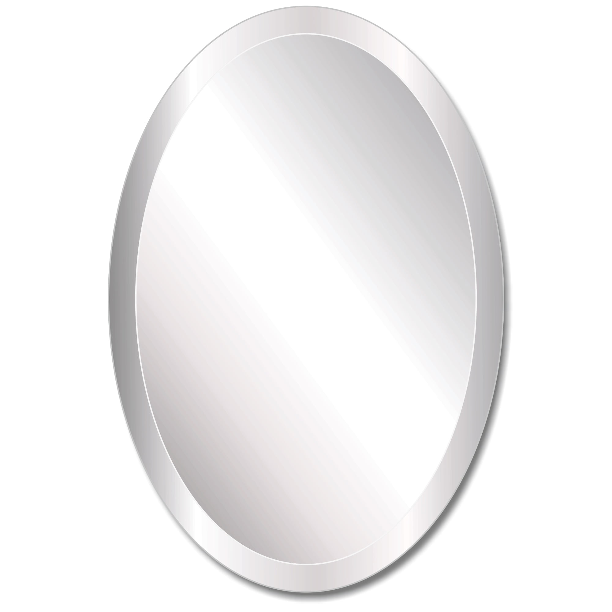 24x48 Frameless Oval Beveled Wall Mirror