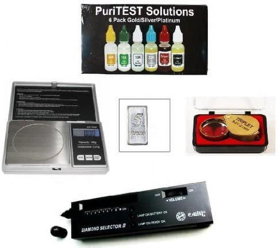 Pro Scrap Jewelry Organizer Kit-PuriTEST Box of Test Acids, Digital Diamond Tester, Electronic ...