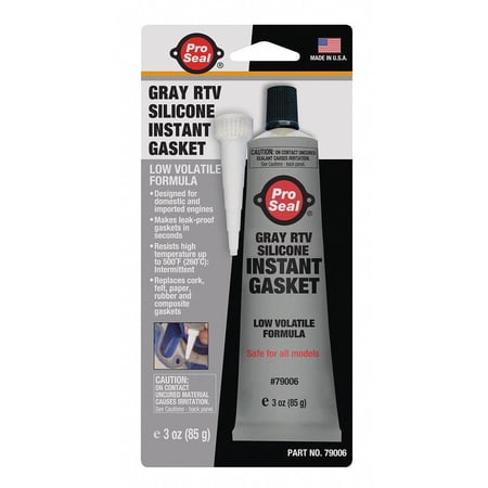Pro Seal RTV Silicone Sealant,3 oz.,Gray 79006