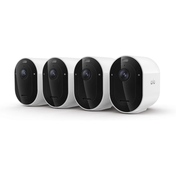 Pro Security Camera 2K HDR (6th Gen, 2025 Release) - Wireless Outdoor Camera, Rechargeable Removeable Battery, Emergency Response, 1-Month Trial of Secure Plan, 4 Cam, White, Motion Alert