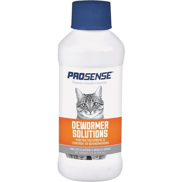 ProSense Dewormer Solutions For Cats, Liquid Roundworm Treatment, 4 oz