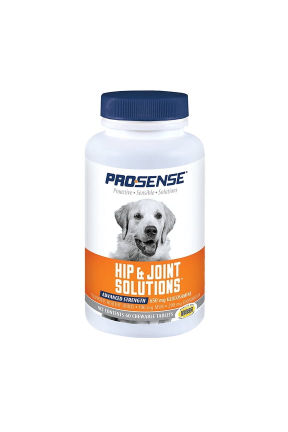 Pro-Sense Hip and Joint Solutions Advanced Strength Glucosamine for Dogs, 60 Tablets