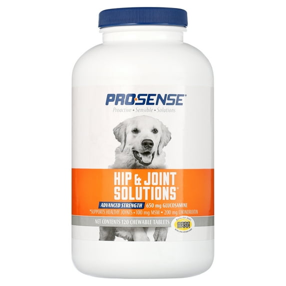 Pro-Sense Hip and Joint Solutions for Dogs, Advanced Strength Glucosamine Tablets, 120 count