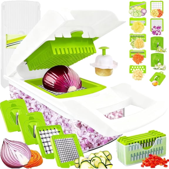 Pro-Series 20-in-1 Vegetable Chopper, PETGLE Mandoline Slicer, Veggie Chopper, Food Chopper with Container, Vegetable Cutter Chopper & Spiralizer for Onion Salad (Home Essential Gadget & Kitchen)