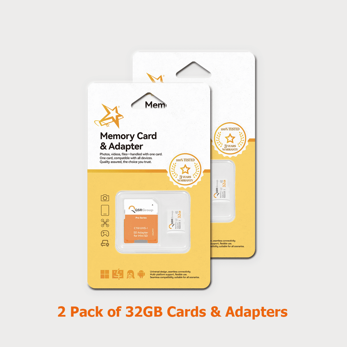 Pro-Series 32GB Micro SD Card | U3 Class10 V30 UHS-I MicroSDHC Flash Memory Card with Adapter for GoPro, Drone, Phone, Tablet, Camera, Cam (2 Pack)