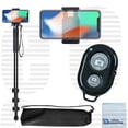 thumbnail image 1 of Pro Series 72" inch Monopod w/ Quick Release + Bluetooth Shutter Remote + Universal Tripod Mount For Apple and Samsung Smartphones + eCostConnection Microfiber cloth, 1 of 5