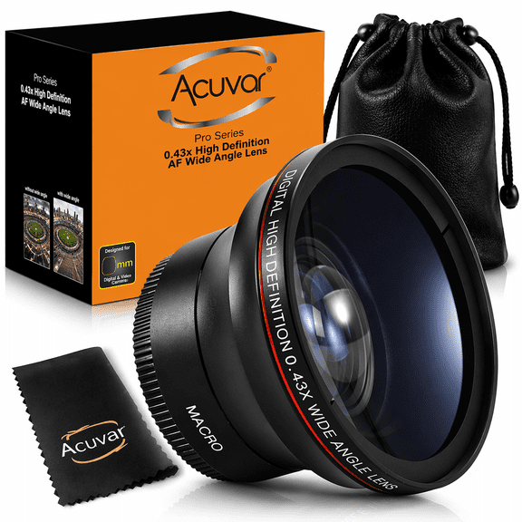 Pro Series 72mm 0.43x Wide Angle Lens  & an eCostConnection Microfiber Cloth