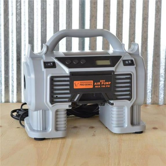 Pro-Series LIDIKIT20 Cordless Digital Inflator Kit with 20V Lithium Ion Rechargeable Battery & Charger, Grey & Black