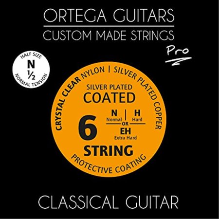 Pro Series Nylon Classical Guitar Strings - 1/2 Scale Normal Tension - Wound with Silver-Plated Copper Alloy