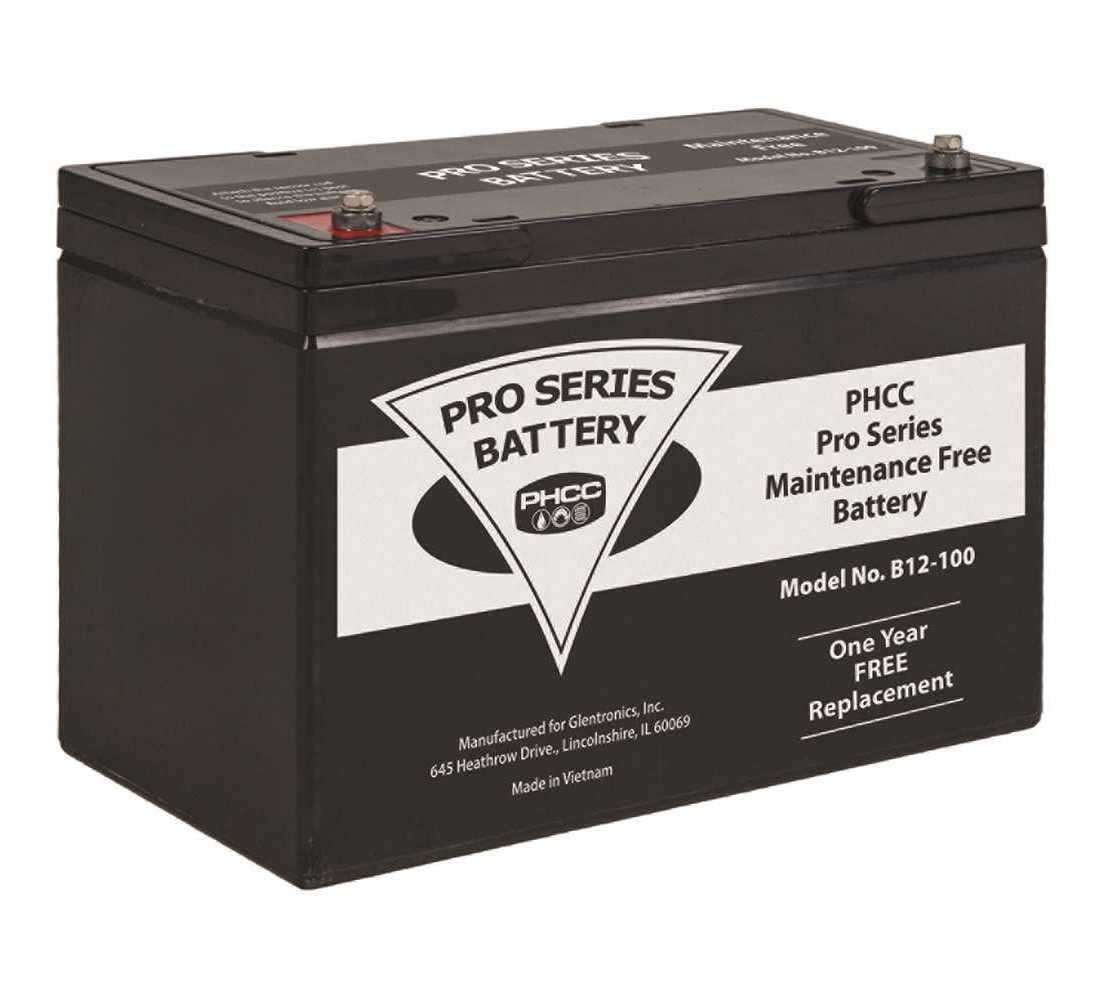 Pro Series Pumps B12-100 100 Amp Hour (Ah) Maintenance Free (AGM) Standby Sump Pump Battery