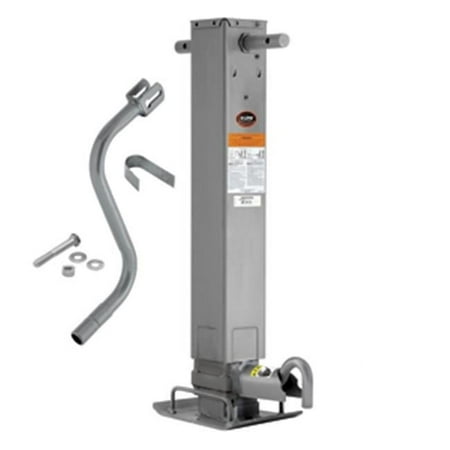 Pro Series 12,000 lbs. Square Trailer Jack 12.5 in. Lift Drop Leg Non Spring Return Pin on Side w/ Crank