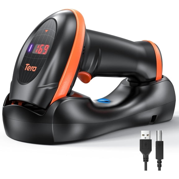 Pro Series Wireless 1D 2D QR Barcode with Cradle Display Counting Screen Extra Fast ning Speed Ultra High Resolution Handheld Image Bar Code Reader for Warehouse Inventory HW0008