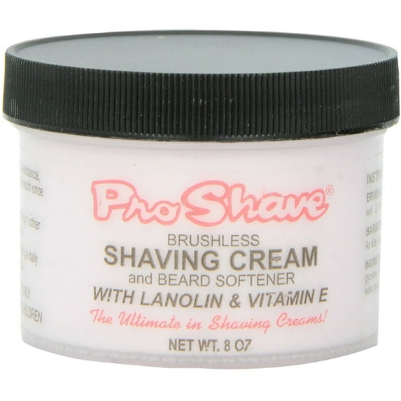 Pro Shave Brushless Shaving Cream & Beard Softener with Lanolin & Vitamin E 8 oz - (Pack of 2)