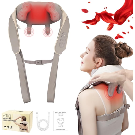 Pro Shiatsu Neck & Back Massager with Heating Function  Long-Lasting Battery, 10-Minute Auto Shutoff, 6D Cordless Design for Shoulders, Legs, Muscles & Full-Body Use  A Great Birthday Gift