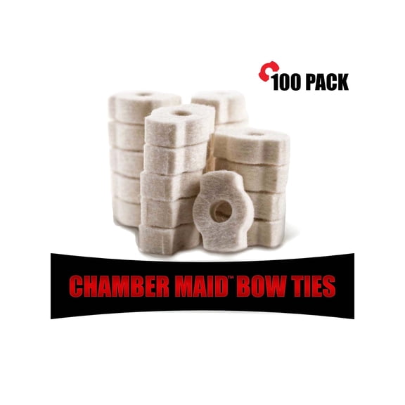 Pro-Shot Chamber Maid Bow Tie Cleaning Swabs, 100 Pack, White