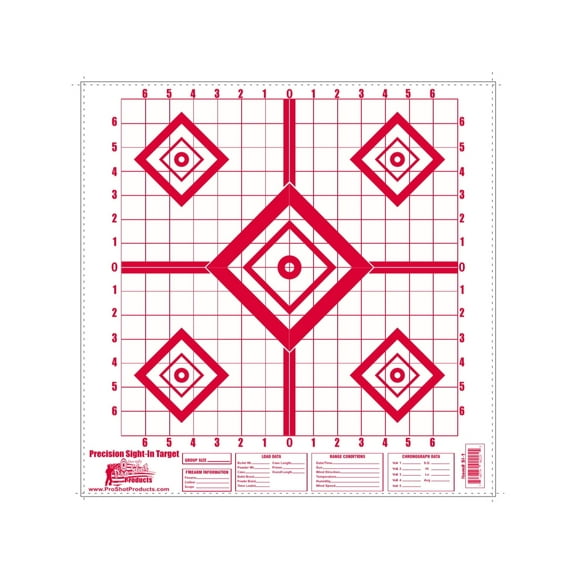 Pro-Shot Red Diamond Precision Sight In Heavy Paper Targets, 16x16in, Red, 10 Pa