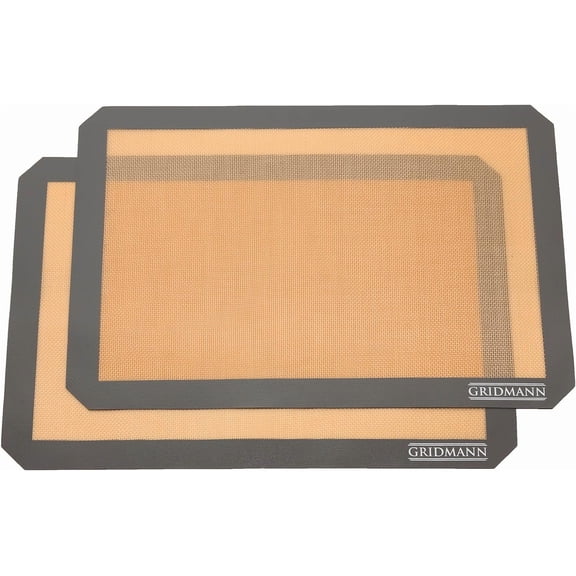 Pro Silicone Baking Mat - Set of 2 Non-Stick Half Sheet (16-1/2" x 11-5/8") Food Safe Tray Pan Liners