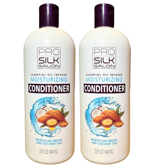 Pro Silk Salon Conditioner Moroccan Argan And Coconut Oils 32 oz |2 Pcs per Pack