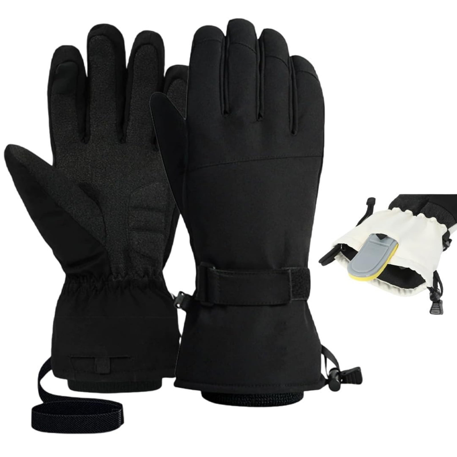 Pro Ski Gloves With Wrist Guards Thermal Cold Weather Touchscreen Snowboard Gloves Ideal For Skiing Snowboarding（XL）