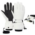 thumbnail image 1 of Pro Ski Gloves with Wrist Guards - Thermal Cold Weather Touchscreen Snowboard Gloves, Waterproof 6-Layer Warm Winter Gloves for Skiing Snowboarding (White,S), 1 of 9