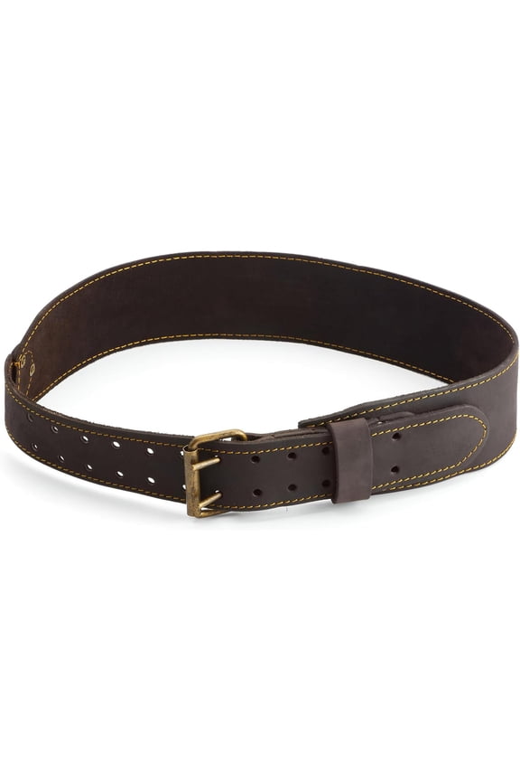 Pro Small/Medium 3" Wide Full Grain Leather Tool Belt with Double Stitched Construction Belt with Rivets - 27" to 38" Belt Length --P263301