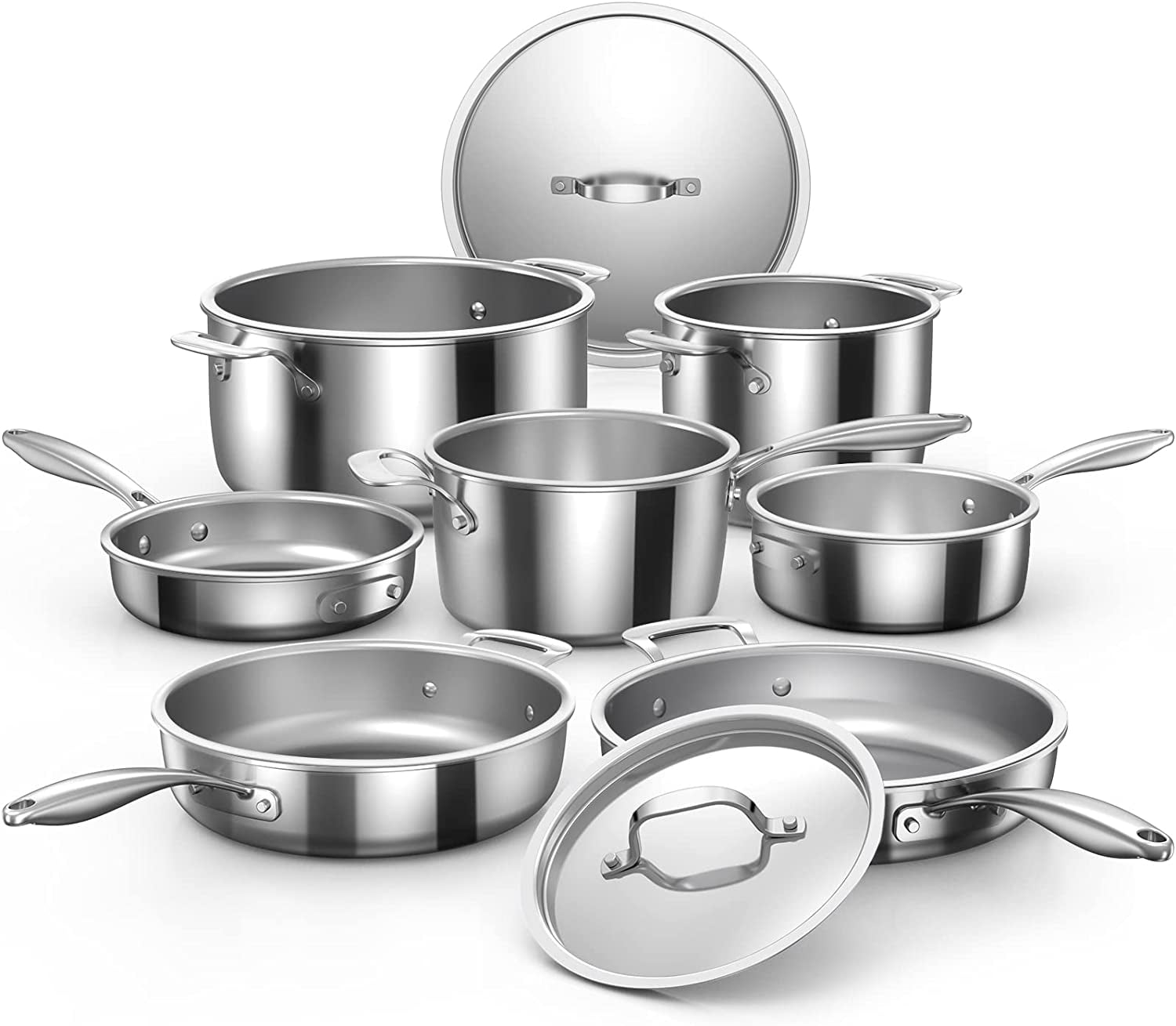 ProSmart 9pc Stainless Steel Cookware Set HeavyDuty TriPly 3.1mm