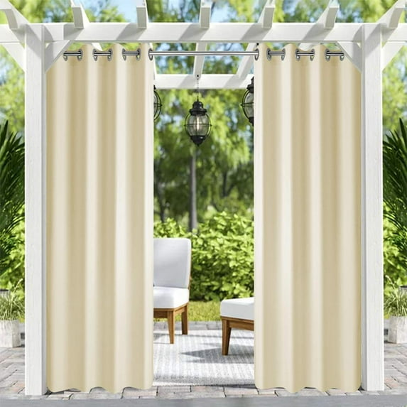 Pro Space 50" x 108" Indoor/Outdoor Curtains Grommet Curtain (1 panel - Beige)