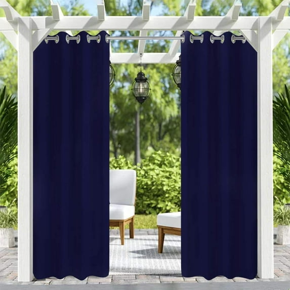 Pro Space 50" x 108" Indoor/Outdoor Curtains Grommet Curtain (1 panel - Dark Blue)