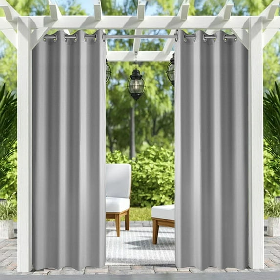 Pro Space 50" x 108" Indoor/Outdoor Curtains Grommet Curtain (1 panel - Gray)