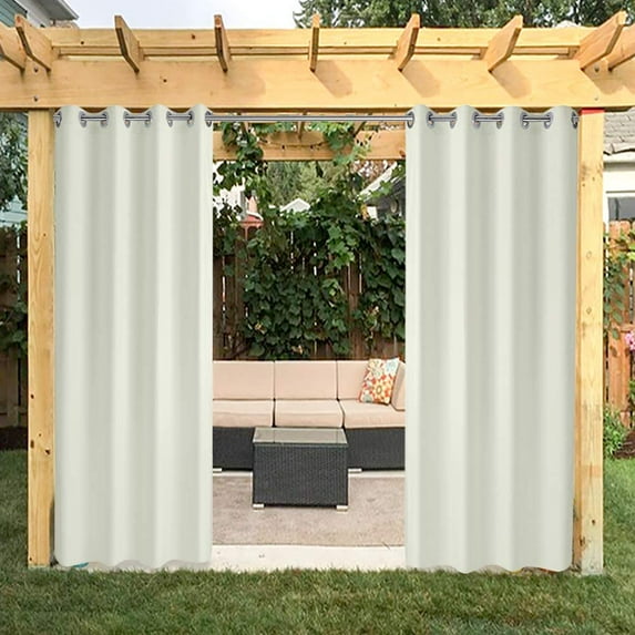 Pro Space 50" x 108" Indoor/Outdoor Curtains Grommet Curtain (2panel - Off-White )