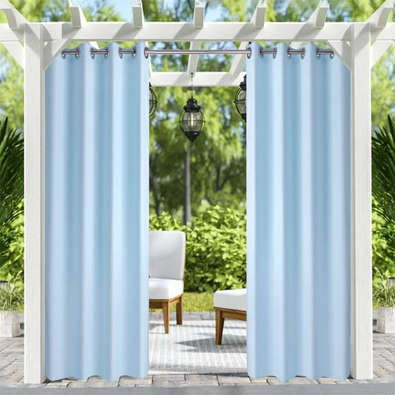 Pro Space 50" x 120" Indoor/Outdoor Curtains Grommet Curtain (1 panel - Blue)