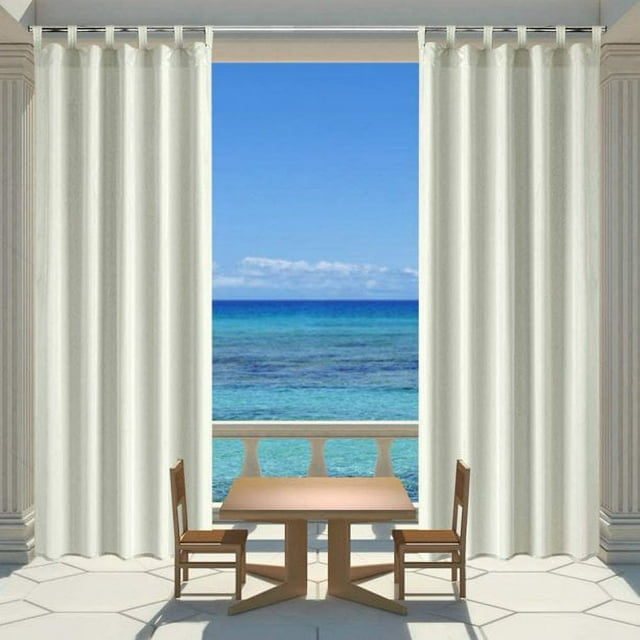 Pro Space 50" x 82" Outdoor Curtain Panels Patio Privacy Screen Blackout UV Ray Protected Waterproof Outdoor Drape Front Porch (2 Panel - Ivory)