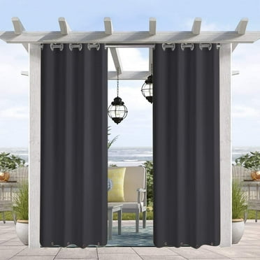 Pro Space  Grommets on Top and Bottom, Privacy Panel Drapery for Patio Porch Gazebo Cabana, Dark Gray 50*120in