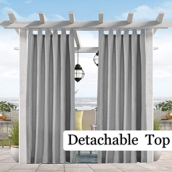 Pro Space Outdoor Curtains Tab Top (4"Long) Window Curtain 1 Panel