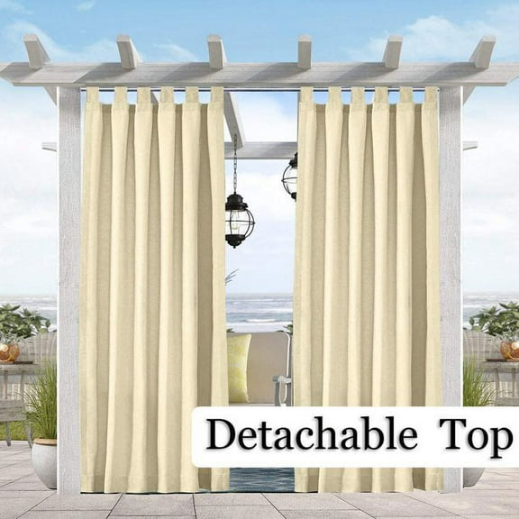 Pro Space Outdoor Curtains Tab Top (4"Long) Window Curtain 2 Panel