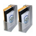 thumbnail image 1 of Pro Space Wall Mount File Holder Organizer Steel Mesh Magazine Rack Storage Container for Home Office and Work Desktops, 2 Pack, Silver, 1 of 5