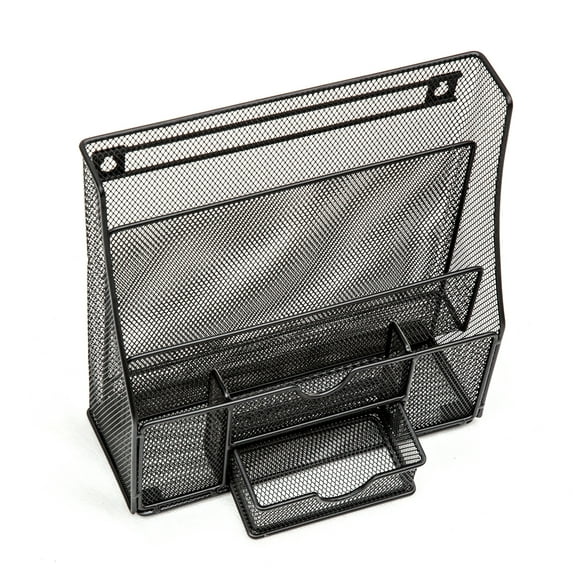 Pro Space Wall-Mounted File Organizer Wire Mesh Paper Sorter Hanging Office Supplies Holder, Black