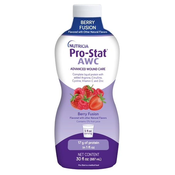 Pro-Stat Advanced Wound Care (AWC), Concentrated Liquid Protein Medical Food - Berry Fusion, 30 Fl Oz Bottle
