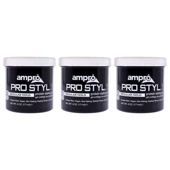 Pro Styl Protein Styling Gel - Regular Hold by Ampro for Women - 6 oz Gel - Pack of 3