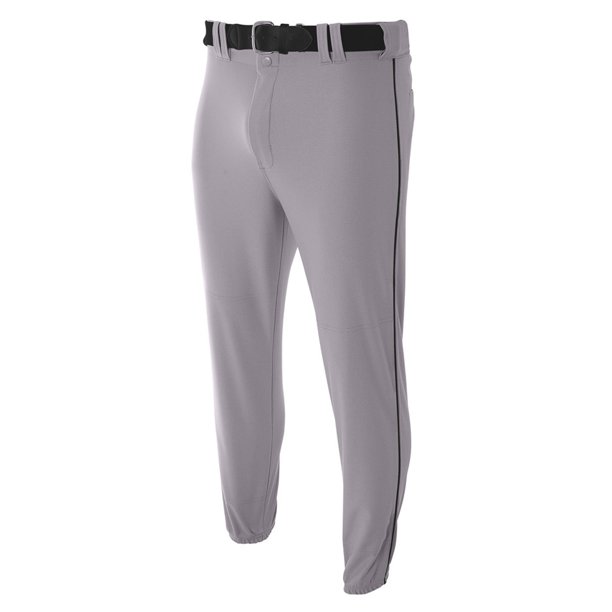 A4 Pro-Style Elastic Bottom Baseball Pant For Men in Graphite | N6178 - Walmart Supplies