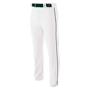 Pro Style Open Bottom Baggy Cut Baseball Pants - WHITE/ FOREST - 2XL
