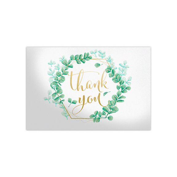 Pro Supply Global (50) Count of 4x6 Eucalyptus Thank You Insert Cards