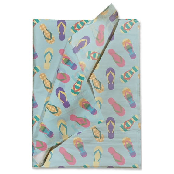 Pro Supply Global Sandals Printed Tissue Paper for Gift Bags or Boxes and Wrapping - Bulk Decorative Art Tissue Paper for Packaging and Gifting | 24 Sheets 20" x 30"