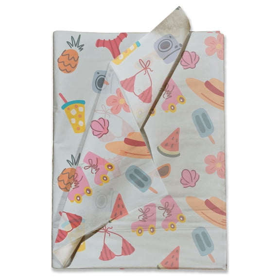 Pro Supply Global Summer Vibes Printed Tissue Paper for Gift Bags or Boxes and Wrapping - Bulk Decorative Art Tissue Paper for Packaging and Gifting | 24 Sheets 20" x 30"